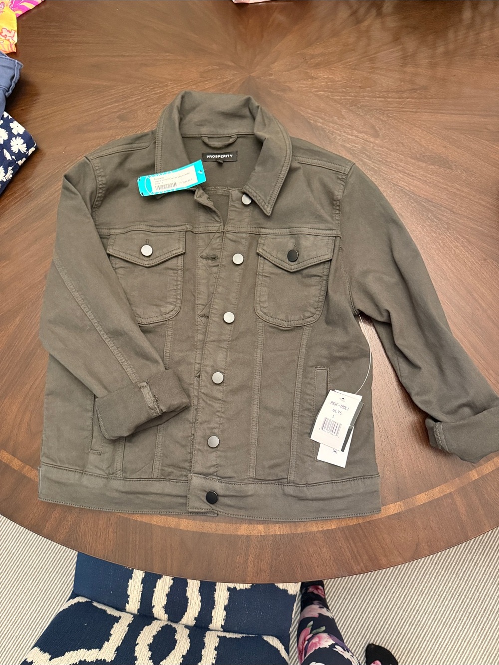 Prosperity Jolene Stretch Colored Denim Jacket- Olive